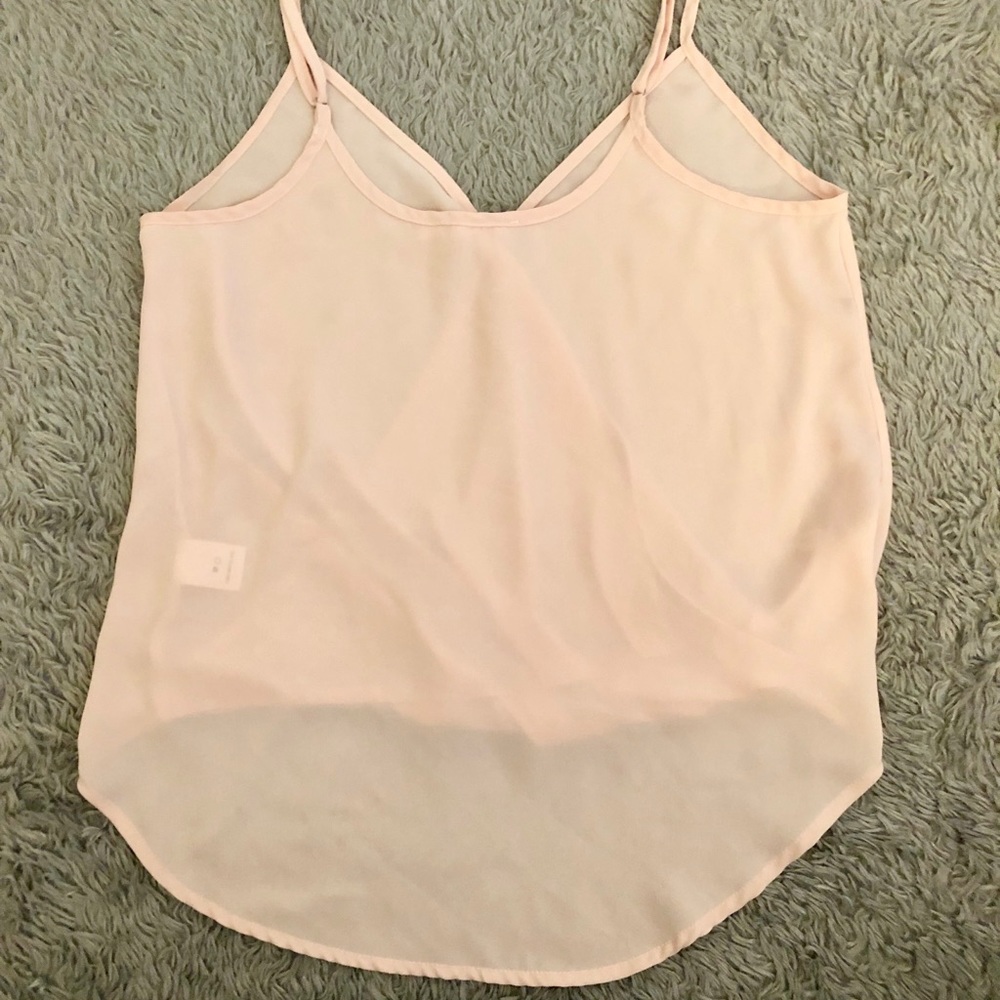 LUSH Light Pink Split Neck V-Tank Top Size XS - Picture 4 of 7